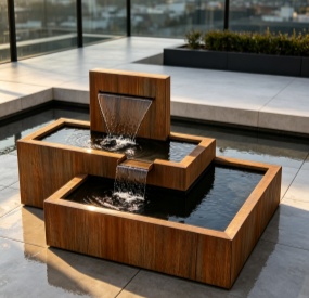 Outdoor steel water feature